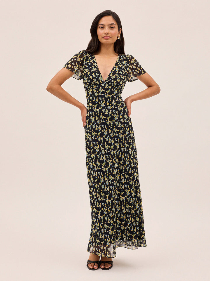 Talia Black Cherry Print Dress