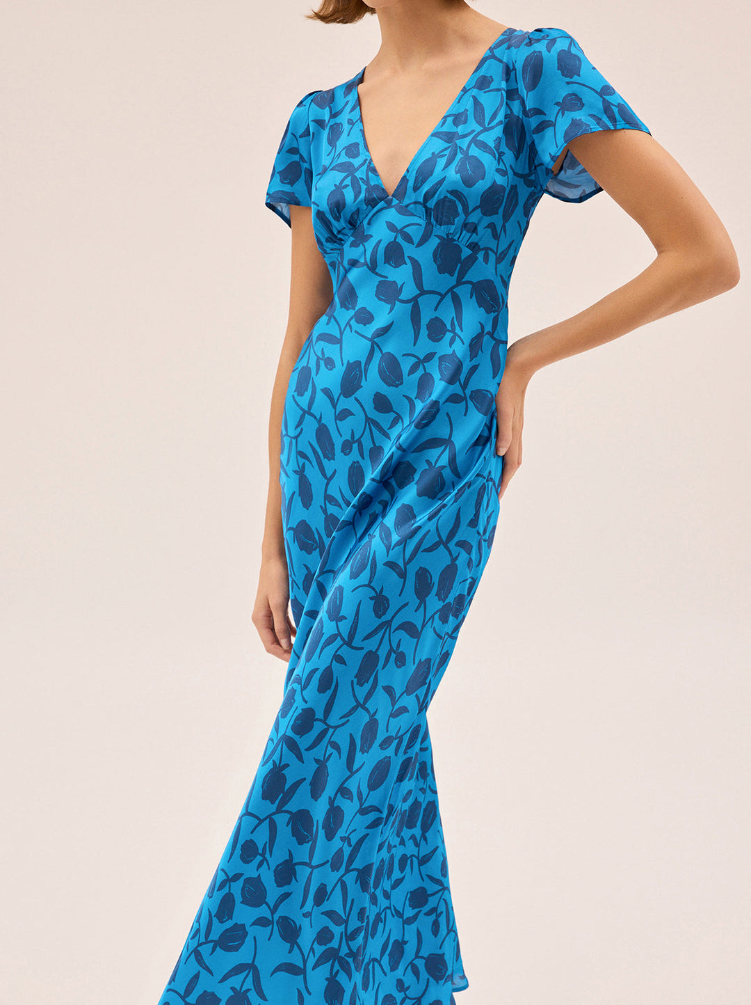 Talia Blue Tulip Print Dress