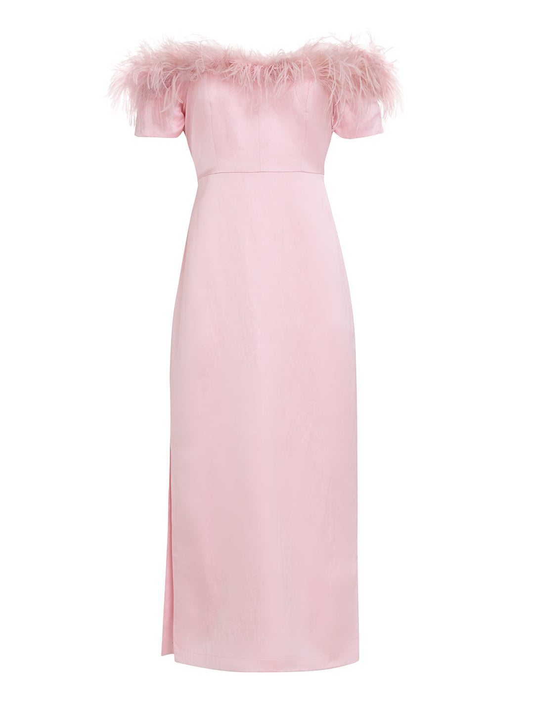 Vivien Pink Feather Midi Dress