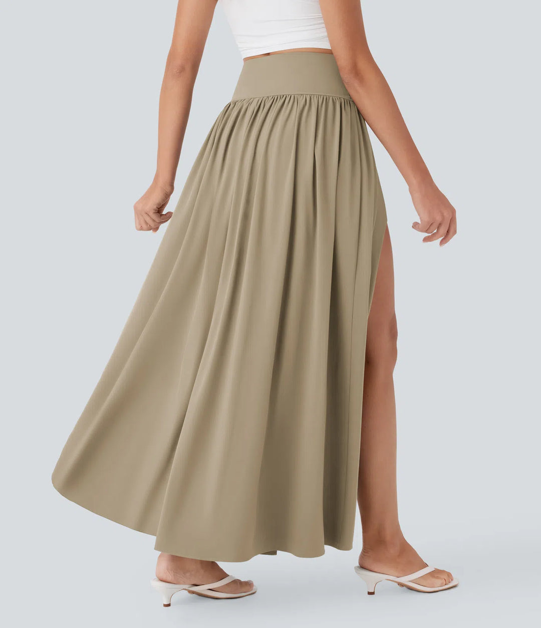 Breezeful High Waisted Tummy Control 2-in-1 Flowy Quick Dry Maxi Skirt