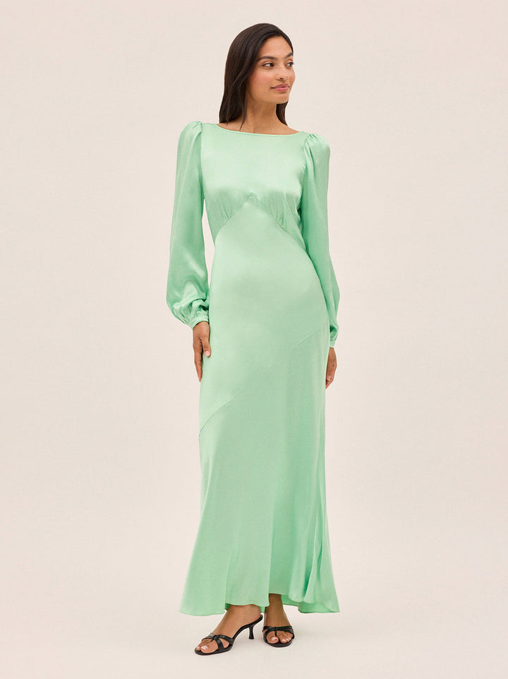 Yara Mint Satin Dress