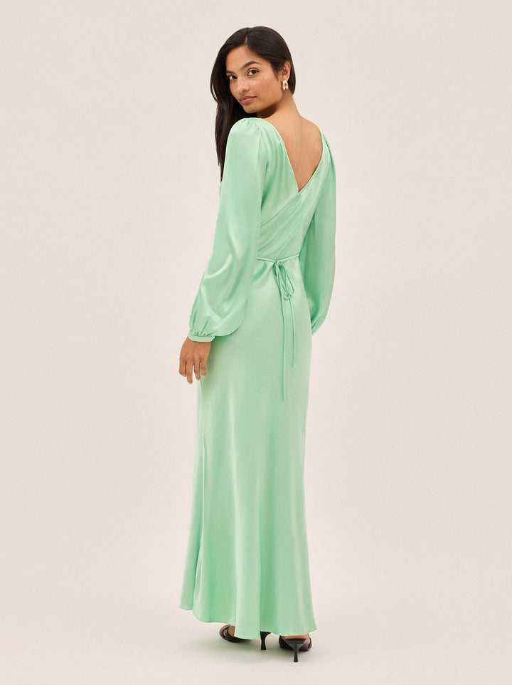 Yara Mint Satin Dress